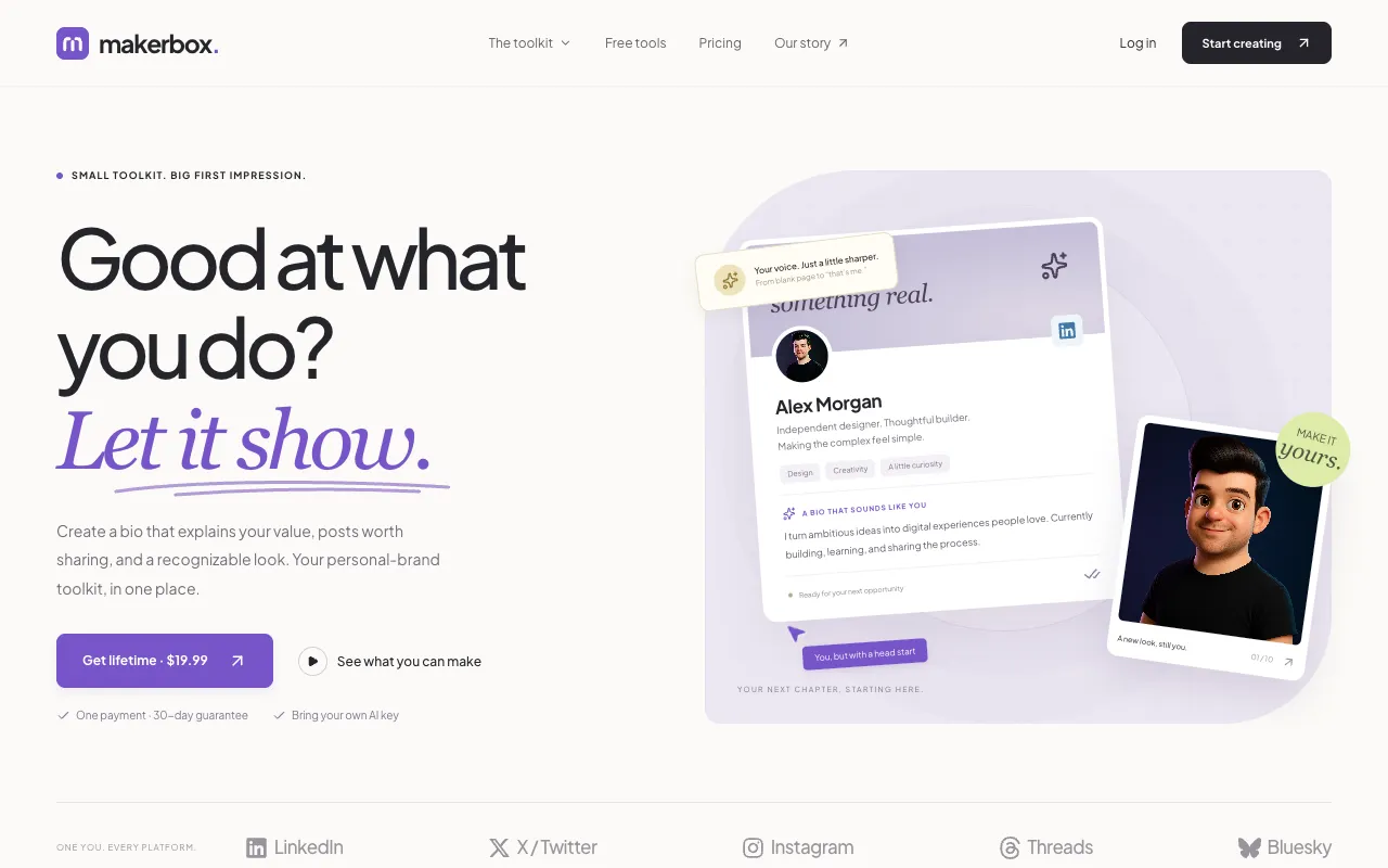 MakerBox homepage preview